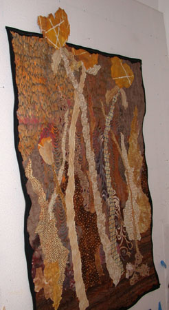 Image - brown quilt with waves